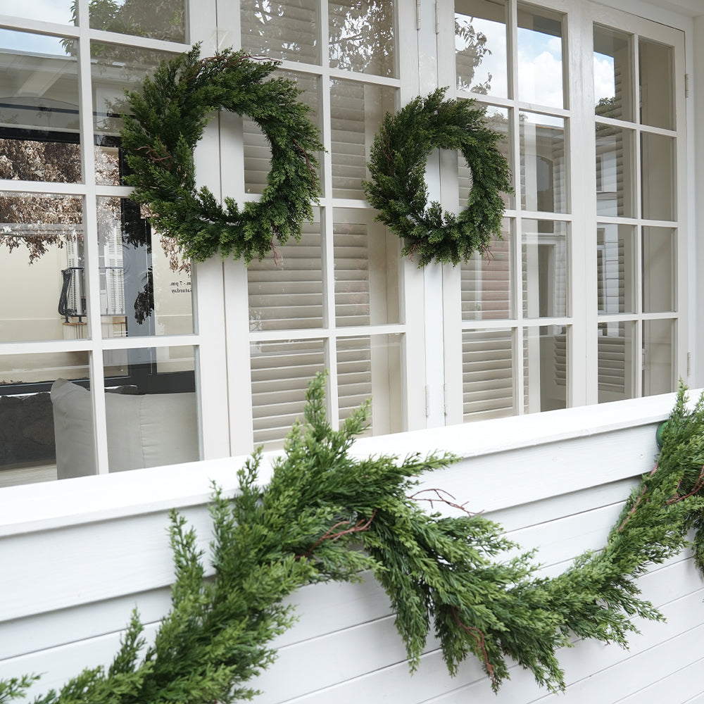 The Holiday 24in Artificial Dead Branch Wreath(Cypres Foliage)