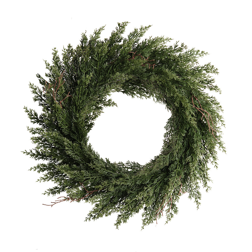 The Holiday 24in Artificial Dead Branch Wreath(Cypres Foliage)