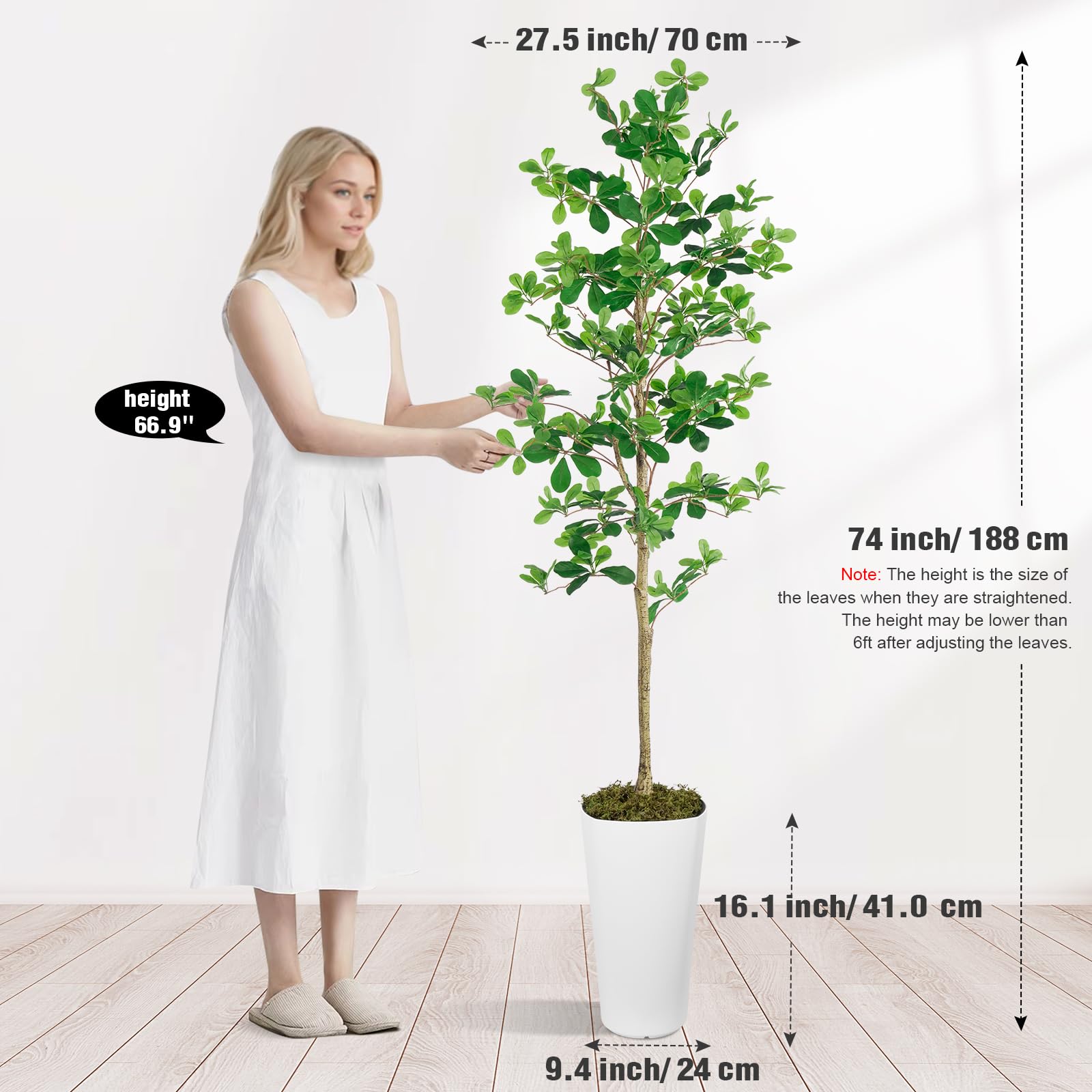 6FT Shady Lady Trees(With White Plastic Pot)