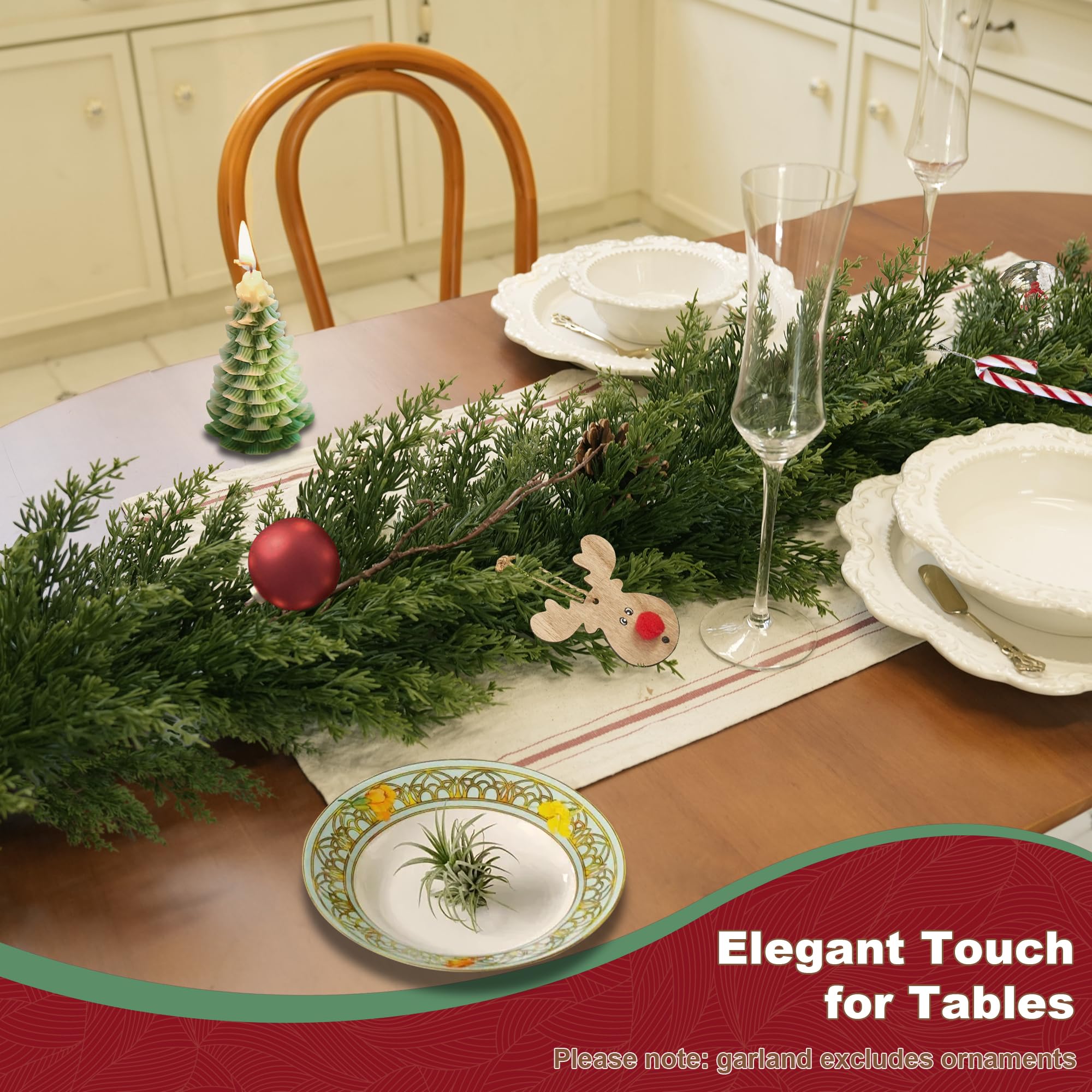 6FT Natural Touch Cypress Garland(Soft Branches)